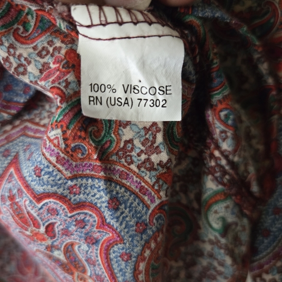 Zara Woman Red and Blue Quirky Paisley Blouse- Size Small - Picture 4 of 7